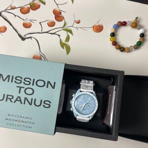 🍀Mission to Uranus Bioceramic  Moon Swatch SpeedMaster 🍀